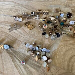 Mixed vintage lot of cufflinks and shirt studs dating approximately 20s-60s